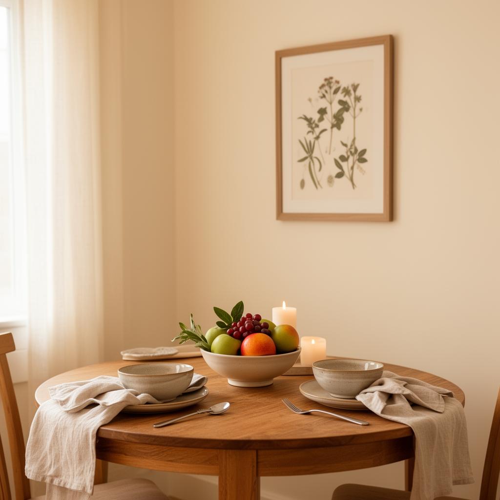 Dining nook styled for vacation rental listing